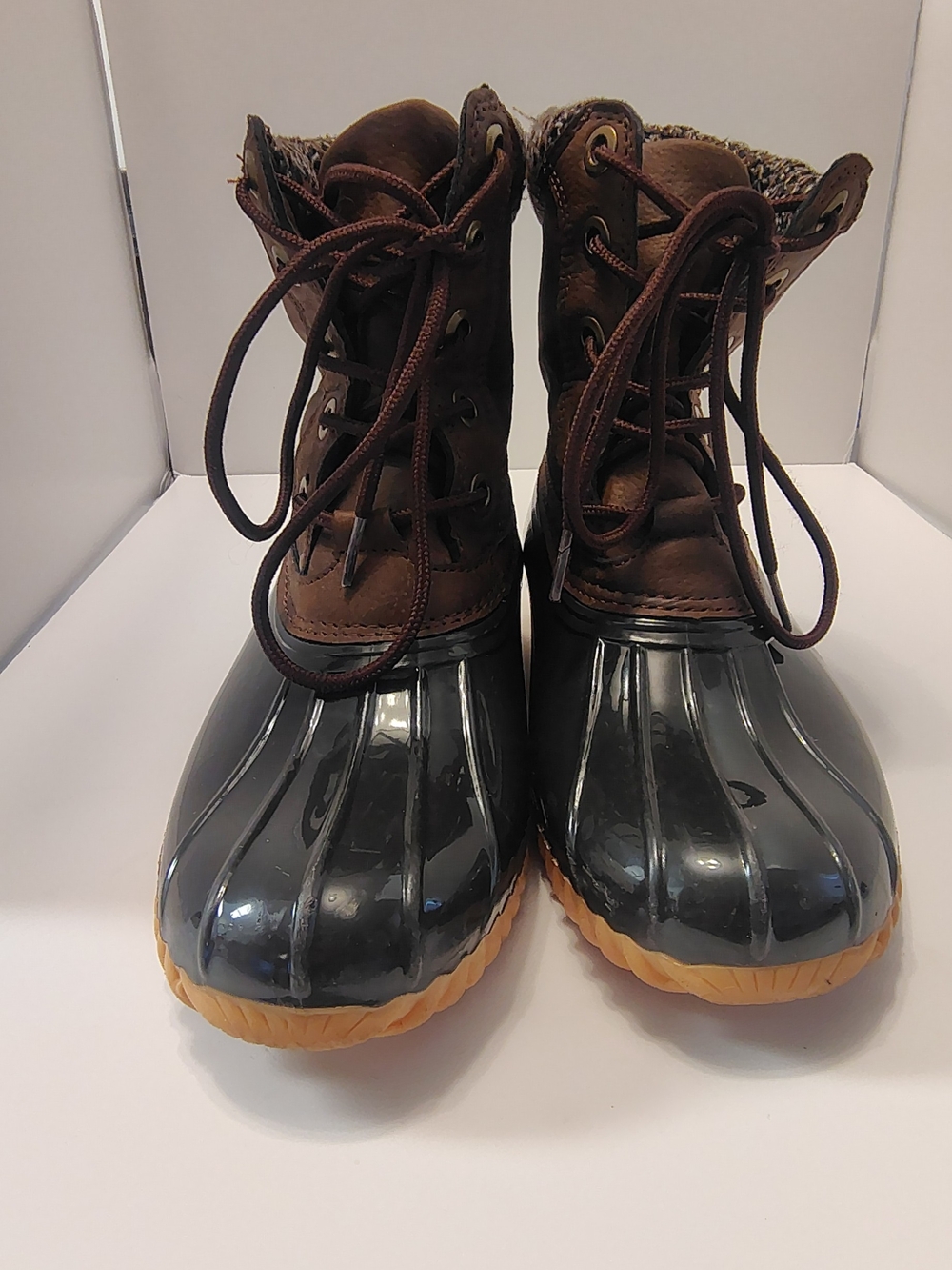 Sporto Diana Brown & Black Women's Waterproof Rain Boots Size 8.5